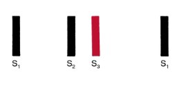 Strip of bars labeled S1, S2, then a red bar S3 close after S2, then S1.